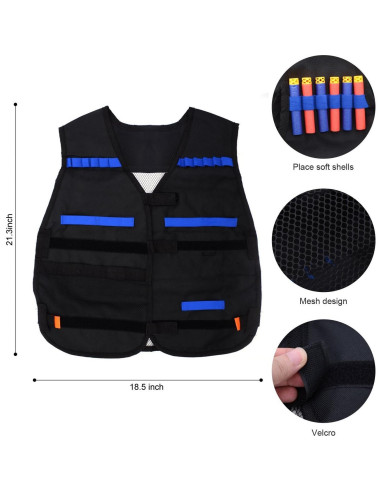 Kit Chaleco Táctico Forliver para Niños con 50 Dardos