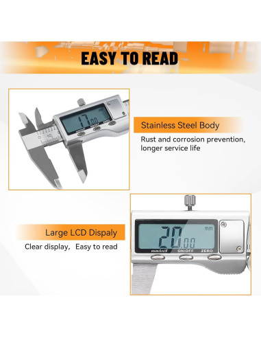 Calibrador Digital KOOPOOL 150mm con Pantalla LCD y Acero Inoxidable
