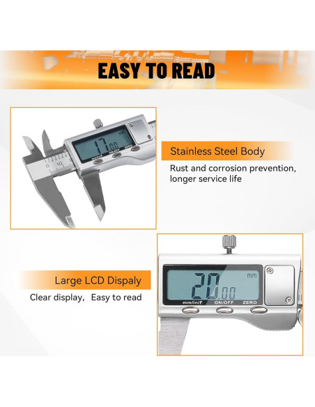 Calibrador Digital KOOPOOL 150mm con Pantalla LCD y Acero Inoxidable