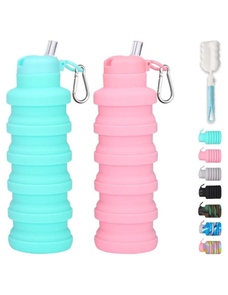 Botellas de Agua Plegables LIZADIN 500ml Silicona BPA Free Botellas de Agua Plegables LIZADIN 500ml Silicona BPA Free