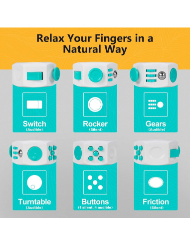 Cubo Fidget AAA Tran - Antiestrés 6 Caras - Alivio Ansiedad