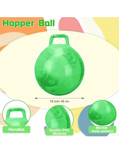 Pelota Saltarina Gemscream 45 cm Verde Marmoleado con Asa 2