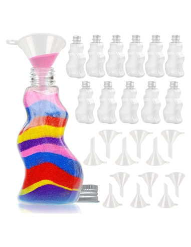 Botellas de Arena Artística JJ CARE - 12 Piezas y Embudos