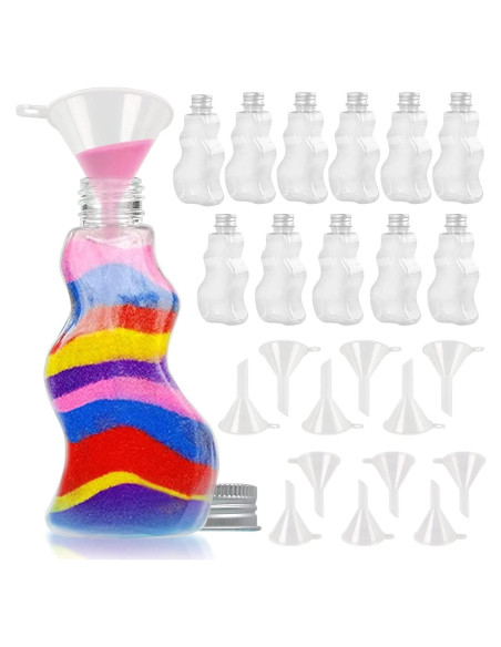 Botellas de Arena Artística JJ CARE - 12 Piezas y Embudos