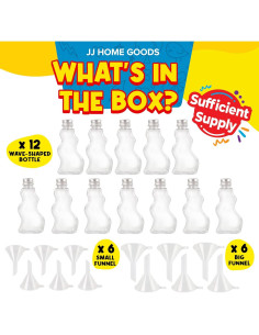 Botellas de Arena Artística JJ CARE - 12 Piezas y Embudos 2