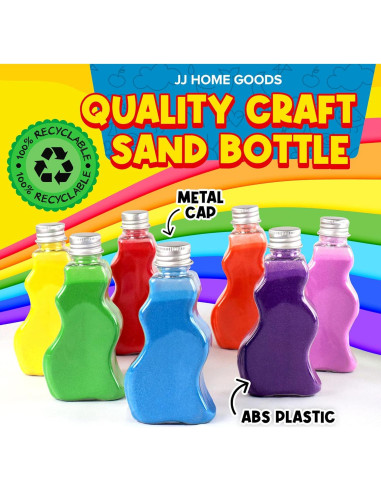 Botellas de Arena Artística JJ CARE - 12 Piezas y Embudos