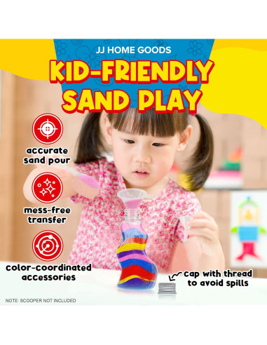 Botellas de Arena Artística JJ CARE - 12 Piezas y Embudos