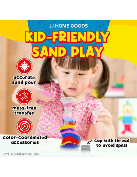 Botellas de Arena Artística JJ CARE - 12 Piezas y Embudos