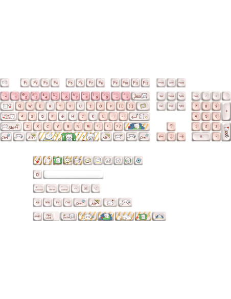 Conjunto de Teclas Personalizadas MOA PBT Oso Rosa 139 Teclas