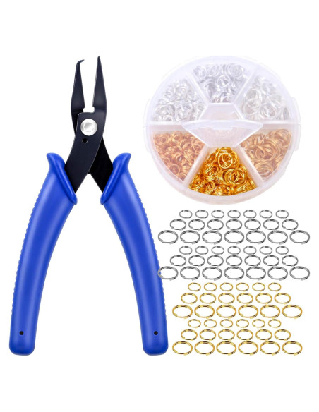 Anillos Abiertos Caffox 700pcs Plata y Oro para Joyas