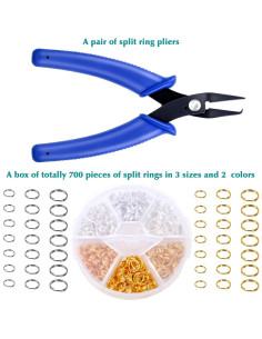Anillos Abiertos Caffox 700pcs Plata y Oro para Joyas 2
