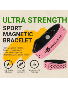 Pulsera Magnética H2WELLNESS Rosa Ajustable Impermeable 2