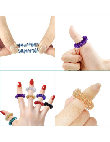 100 Anillos de Acupresión YUQILIN para Alivio del Estrés