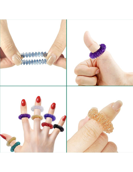 100 Anillos de Acupresión YUQILIN para Alivio del Estrés