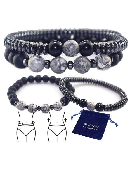 Pulsera Magnética STCORPS7 Ajustable de Hematita para Alivio