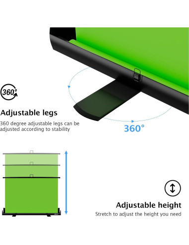 Pantalla Verde EMART 154x183 cm Plegable Chroma Key