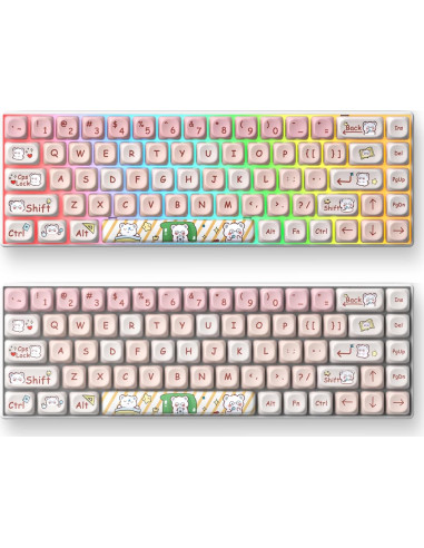 Conjunto de Teclas Personalizadas MOA PBT Oso Rosa 139 Teclas