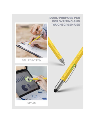 Bolígrafo Multiherramienta POCIONE 6 en 1 Amarillo EDC