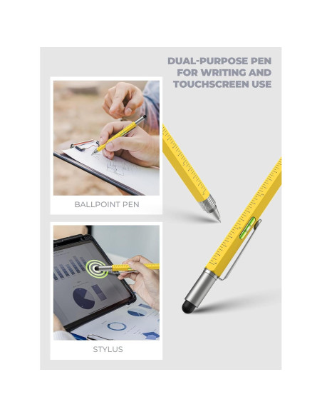 Bolígrafo Multiherramienta POCIONE 6 en 1 Amarillo EDC