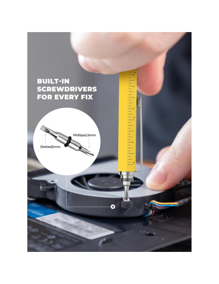 Bolígrafo Multiherramienta POCIONE 6 en 1 Amarillo EDC