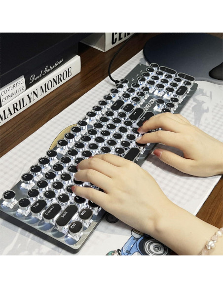 Teclado Mecánico Inalámbrico EWEADN TK950 Retro 104 Teclas