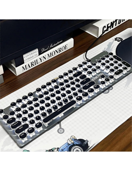 Teclado Mecánico Inalámbrico EWEADN TK950 Retro 104 Teclas