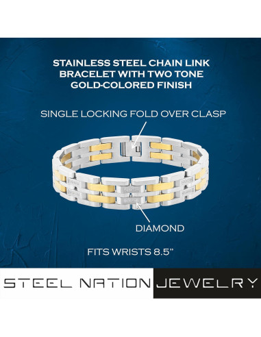 Pulsera de eslabones de acero inoxidable - Steel Nation