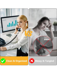 Desenredador de Cable Uvital para Teléfono Fijo - Paquete de 2 2