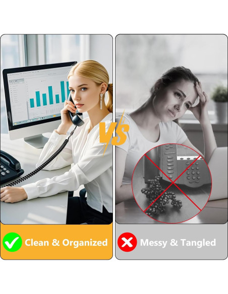 Desenredador de Cable Uvital para Teléfono Fijo - Paquete de 2