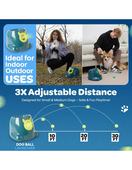 Lanzador Automático de Pelotas JolyBay - Azul para Perros