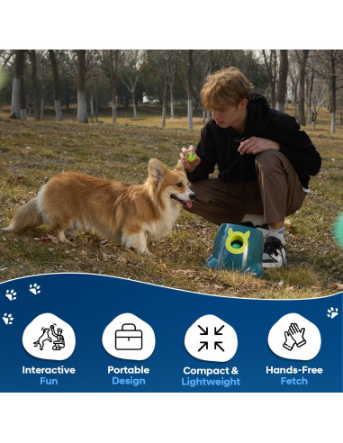 Lanzador Automático de Pelotas JolyBay - Azul para Perros