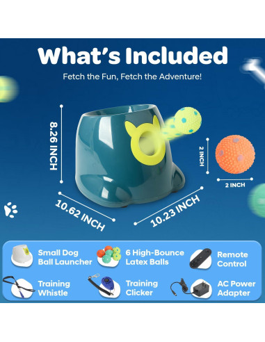 Lanzador Automático de Pelotas JolyBay - Azul para Perros