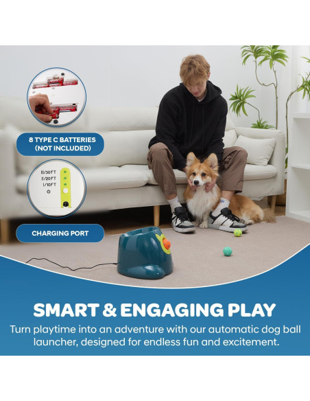 Lanzador Automático de Pelotas JolyBay - Azul para Perros