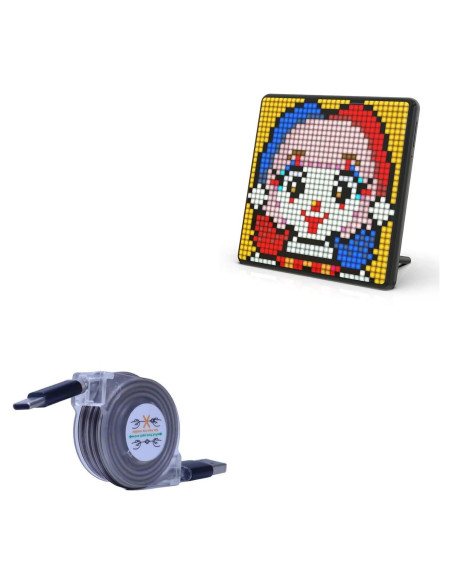 Cable Retráctil BoxWave USB-A a Tipo-C para Divoom Pixoo-Max