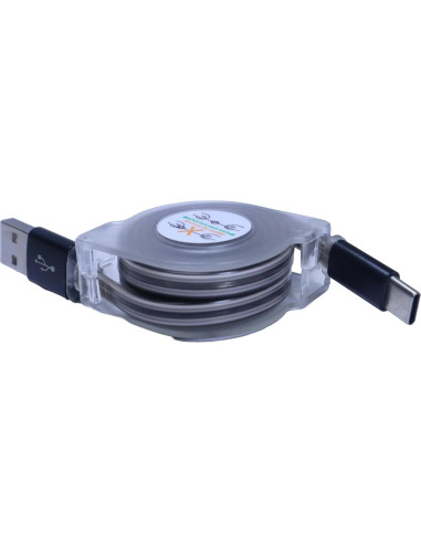 Cable Retráctil BoxWave USB-A a Tipo-C para Divoom Pixoo-Max