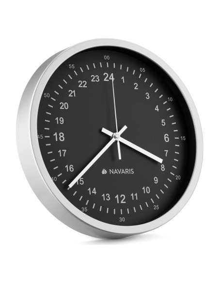 Reloj de Pared Navaris 24 Horas Analógico 30 cm Silencioso
