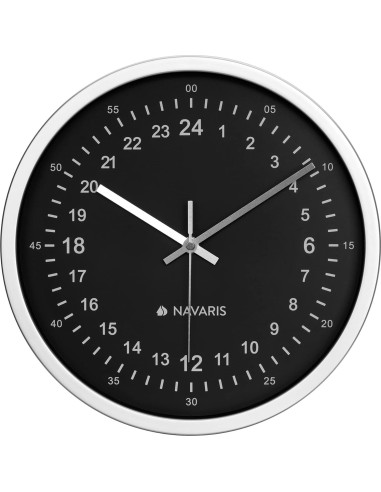 Reloj de Pared Navaris 24 Horas Analógico 30 cm Silencioso