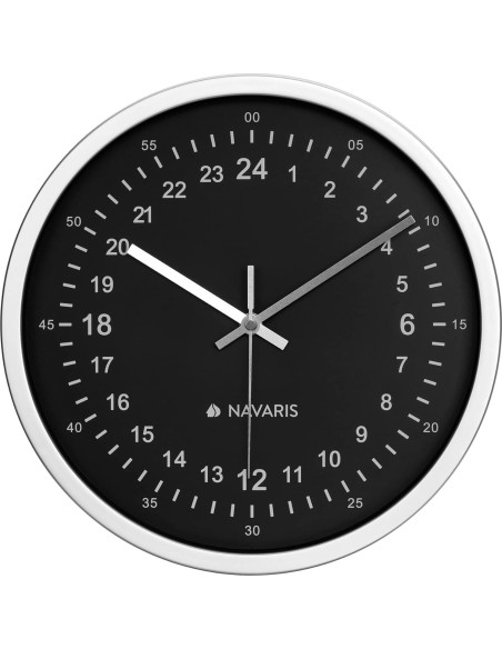 Reloj de Pared Navaris 24 Horas Analógico 30 cm Silencioso