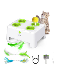 Juguete Interactivo para Gatos Bolpetizo 2-en-1 con Plumas