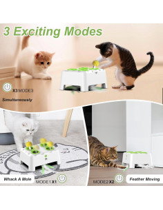 Juguete Interactivo para Gatos Bolpetizo 2-en-1 con Plumas 2