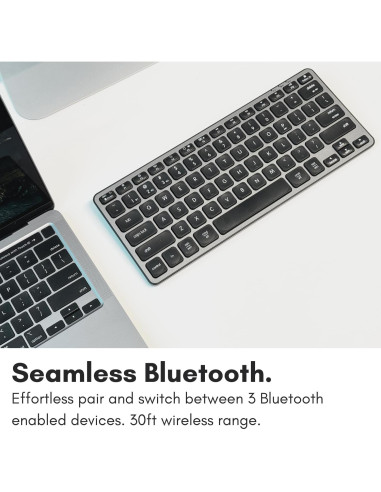 Teclado Bluetooth Macally Multi Dispositivo - Gris Espacial