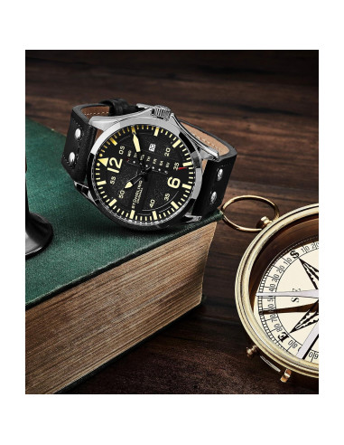 Reloj de Cuero para Hombre Stuhrling 3916.1 con Fecha y Día