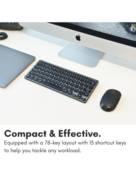 Teclado Bluetooth Macally Multi Dispositivo - Gris Espacial Teclado Bluetooth Macally Multi Dispositivo - Gris Espacial