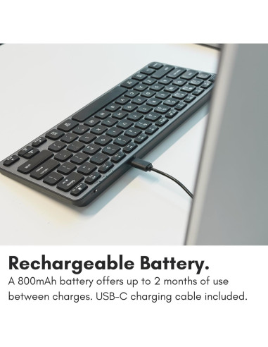 Teclado Bluetooth Macally Multi Dispositivo - Gris Espacial