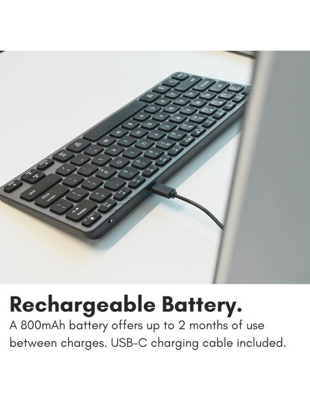 Teclado Bluetooth Macally Multi Dispositivo - Gris Espacial Teclado Bluetooth Macally Multi Dispositivo - Gris Espacial