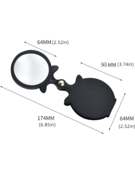 Lupa Plegable 10X Smgda con Lente de 60mm - 2 Piezas