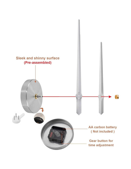 Reloj de Pared 3D AILILIFE con Manecillas de 31 cm y 39 cm