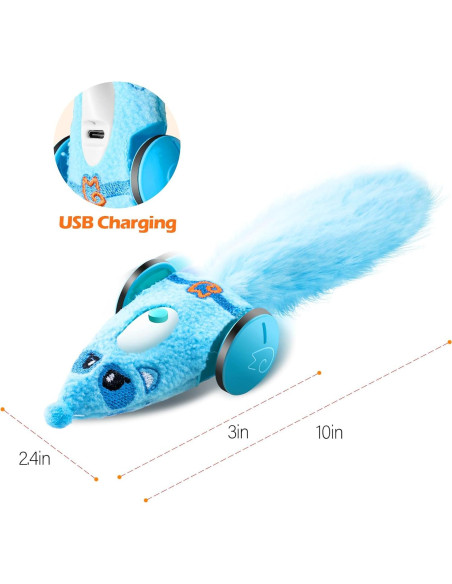 Juguete Automático para Gatos Migipaws Ratón Interactivo Azul
