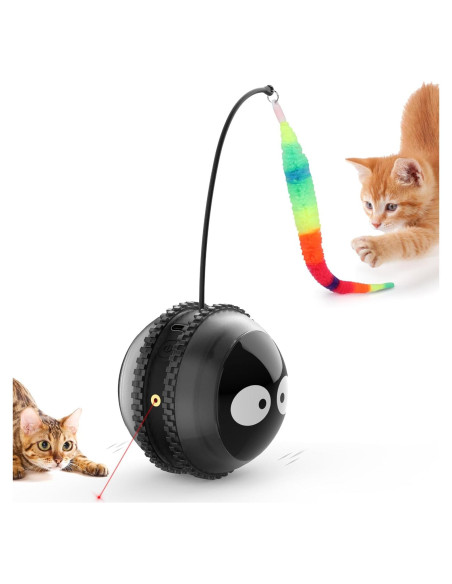 Juguete Interactivo para Gatos AIPERRO Bola Recargable Negro