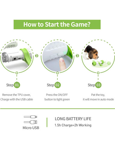 Juguete Interactivo PETGEEK Hueso Automático Verde 25.4cm